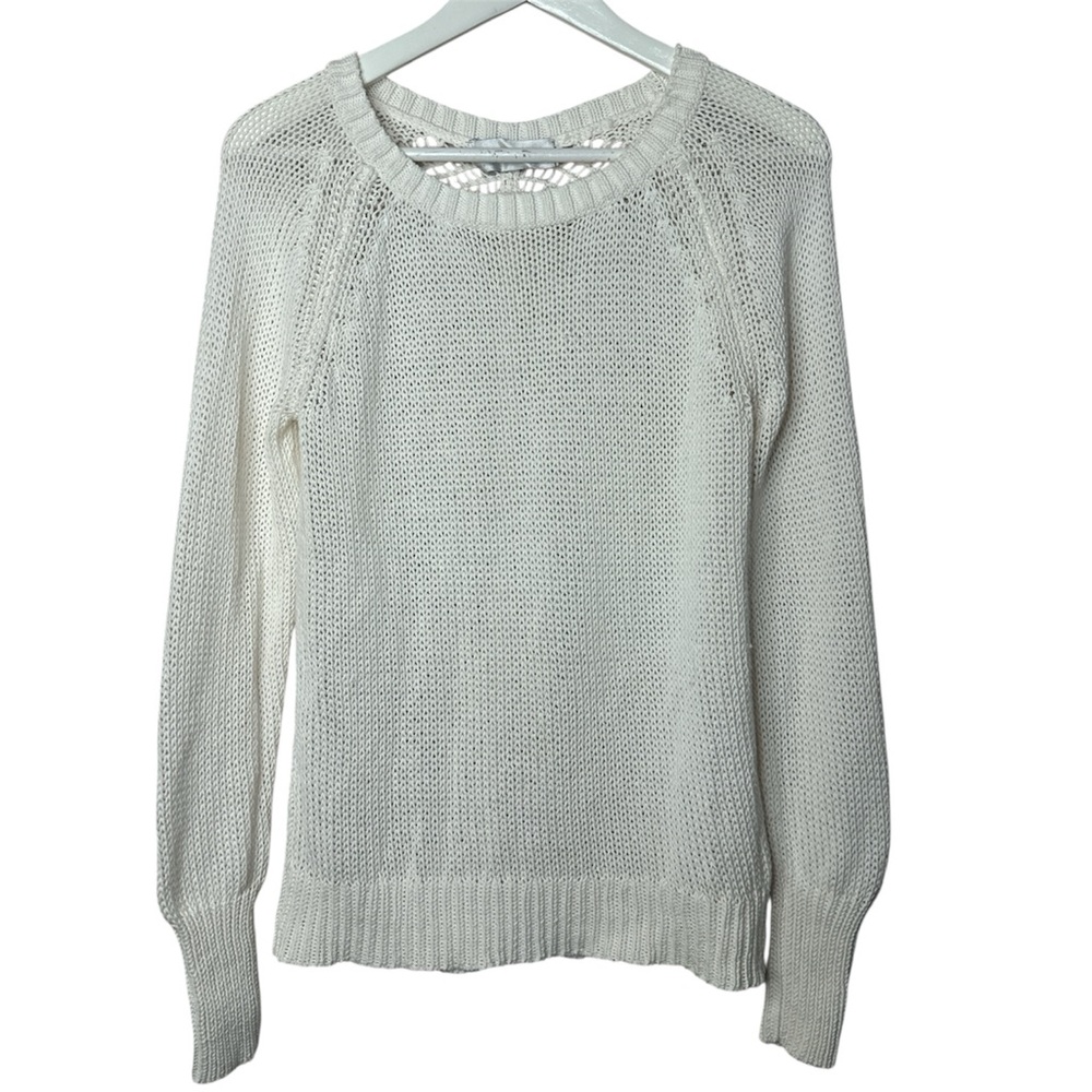 A.L.C. Cream Open-Knit Pullover Sweater Medium